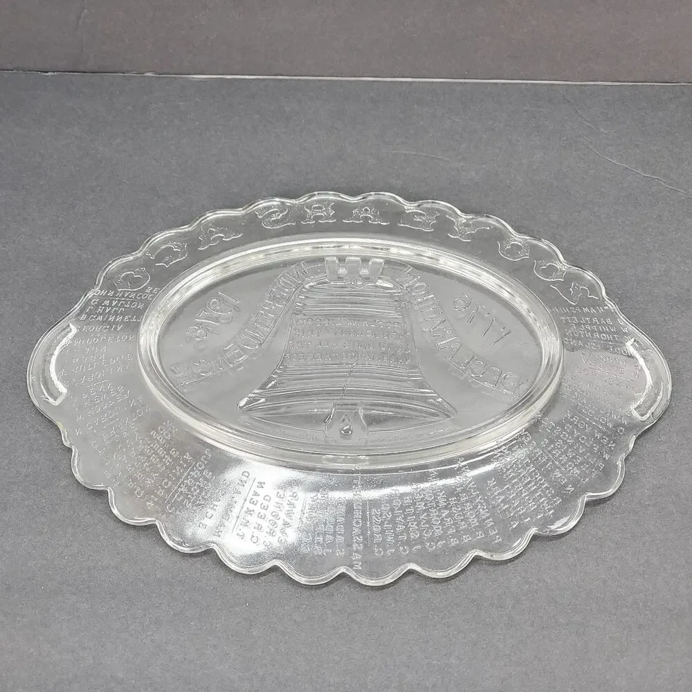 Declaration‎ of Independence 200 Years Ago Clear Glass Platter